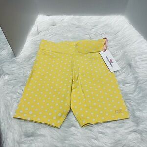 NEW Vineyard Vines Girls' Small 7-8 Everyday Bike Short Lemon White Polka Dot